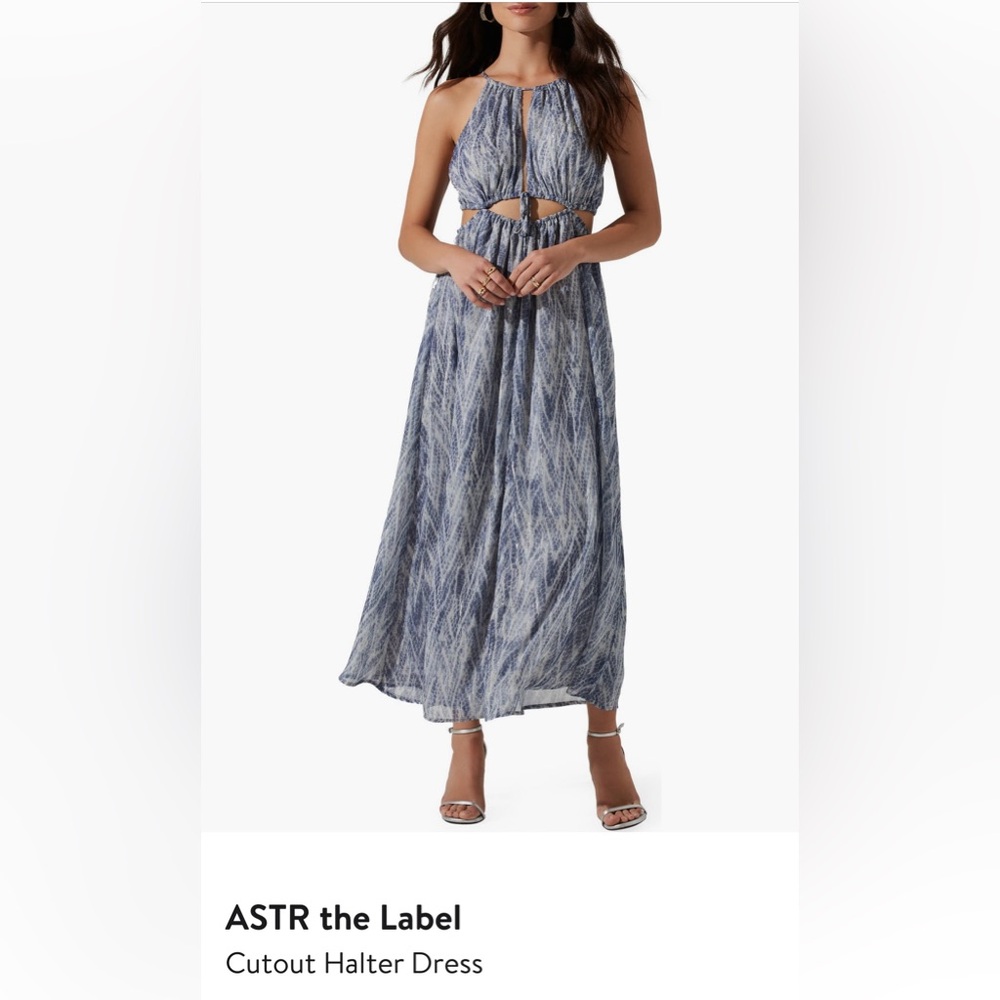 ASTR the Label Gray and White Smocked A-Line Maxi Skirt